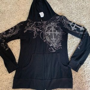 Bling Zip Up Sweater